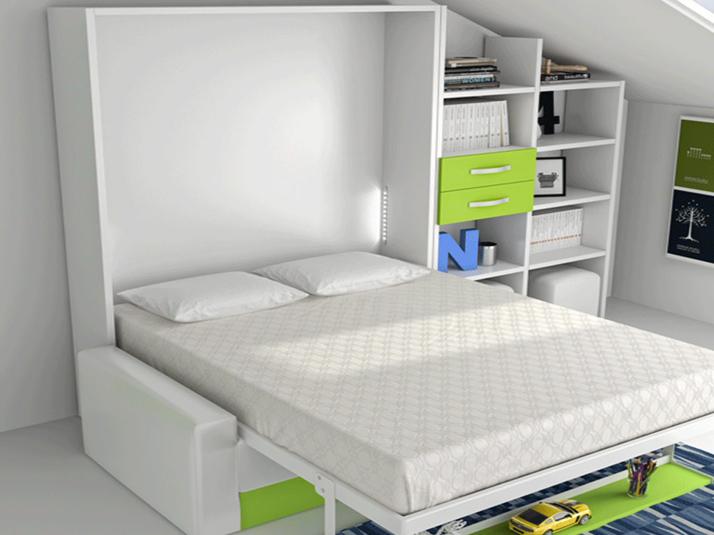 cama abatible con estante