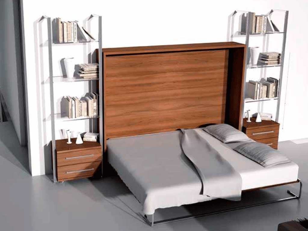 Cama abatible horizontal de matrimonio.