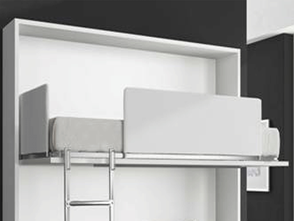 Litera abatible horizontal con cabezal y quitamiedos plegables