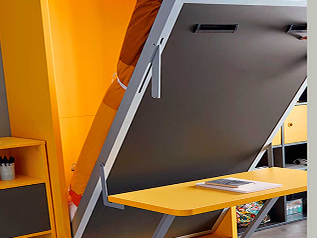 Cama abatible vertical con escritorio