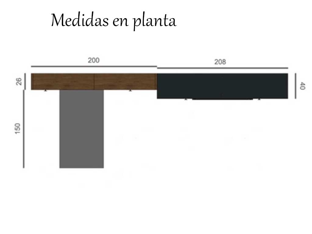 Cama abatible modelo cross abierta con armario superior.