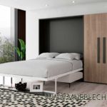 Cama abatible con estantes y sofá Vintage