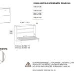 cama abatible ot11 fondo 60 dibujo tecnico